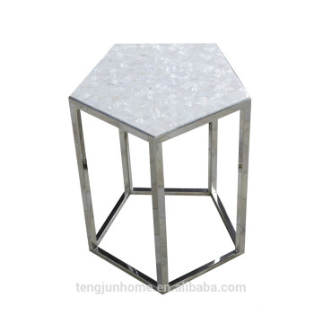 CANOSA Chinese seashell with stainless steel pentagon tea table